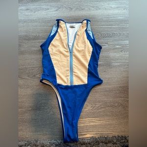 One piece blue swimsuit